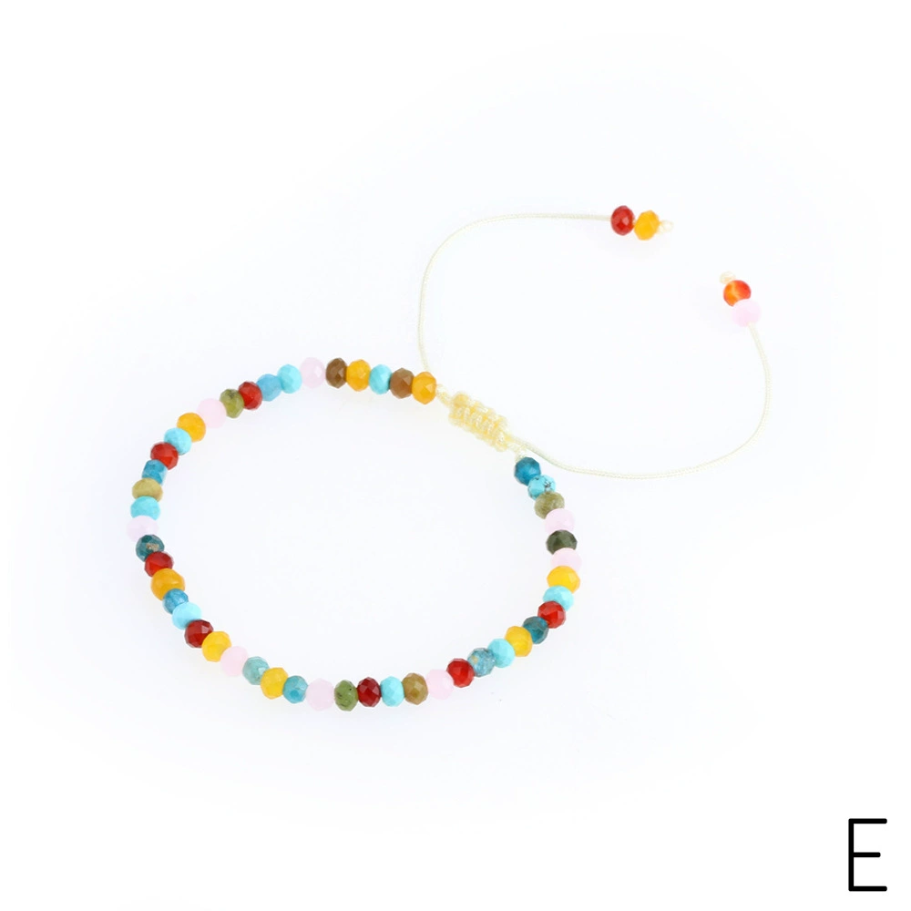 Adjustable beaded bracelet, simple and elegant design, with gem, boho style