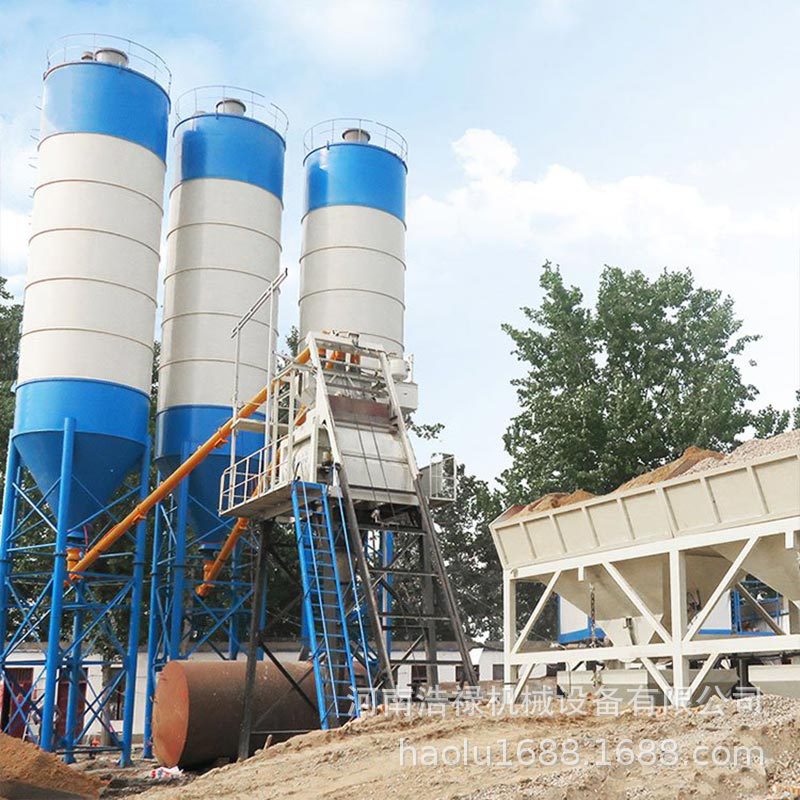 浩禄HZS60商砼混凝土搅拌站 联体商品水泥拌合站 砂浆搅拌站设备
