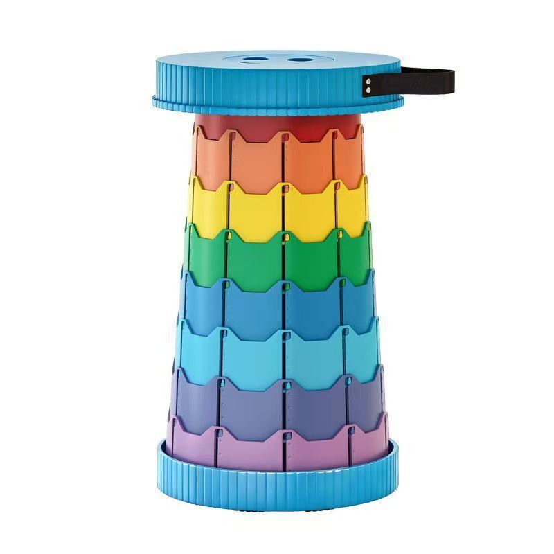 Taburete plegable de plástico portátil ajustable taburete telescópico plegable taburete arco iris taburete plegable taburete hogar taburete plegable image 6