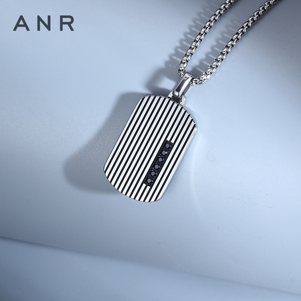 men's necklace stainless steel with zircon