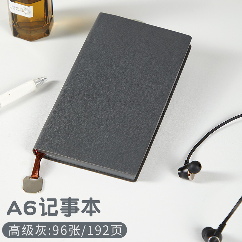 Cuaderno de oficina de negocios de cuero de lichi a6 con logotipo impreso, cuaderno de estudiante de superficie suave compacto y portátil