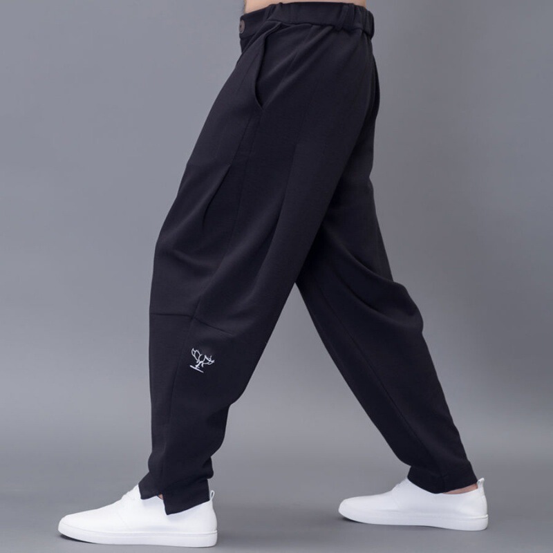 Harlan Pants Men's Loose Casual Pants Small Foot National Fashion Sports Pants Ankle Pants Chinese Style Men's Autumn and Winter fleece-lined