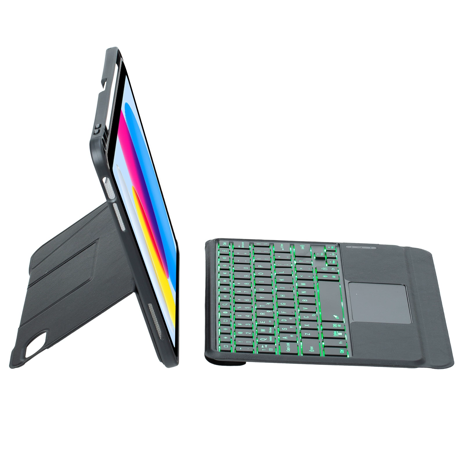 [2025 iPad 11 A16 Bluetooth-клавиатура-чехол Air 11 подставка подвесной шарнир раздельный сенсорный подсветка]