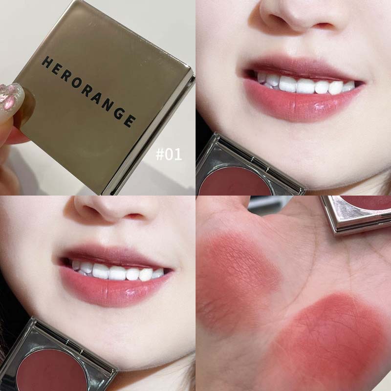 HERORANGE ~ Sweetheart Lip Mud Natural Nude Maquillaje Crema de rubor monocromática multiusos para blanquear modelos de celebridades de Internet baratos