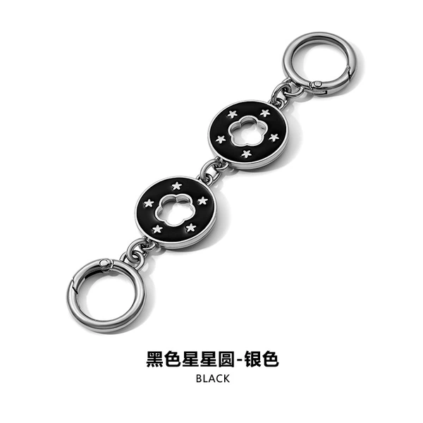 H-69 black star circle-silver buckle 14CM