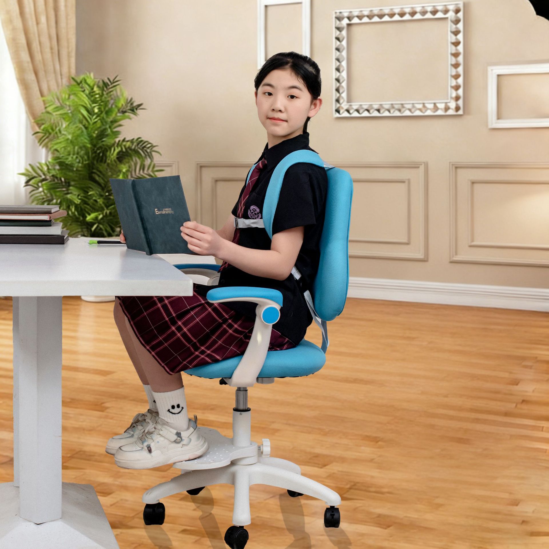 Children's Learning Chair Adjustable Lift Student Homework Seat Home Desk Writing Chair Computer Desk Chair
