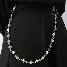 百搭潮流嘻哈骰子链条金属裤链跨境热销摇滚炸街裤子配饰个性时尚