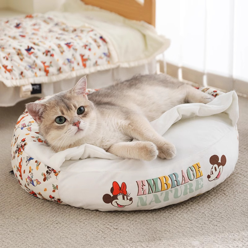 Disney serie Mickey gato nicho Mickey impresión completa bolsa de dormir cojín gatos cerrados mascotas perros nicho cuatro estaciones