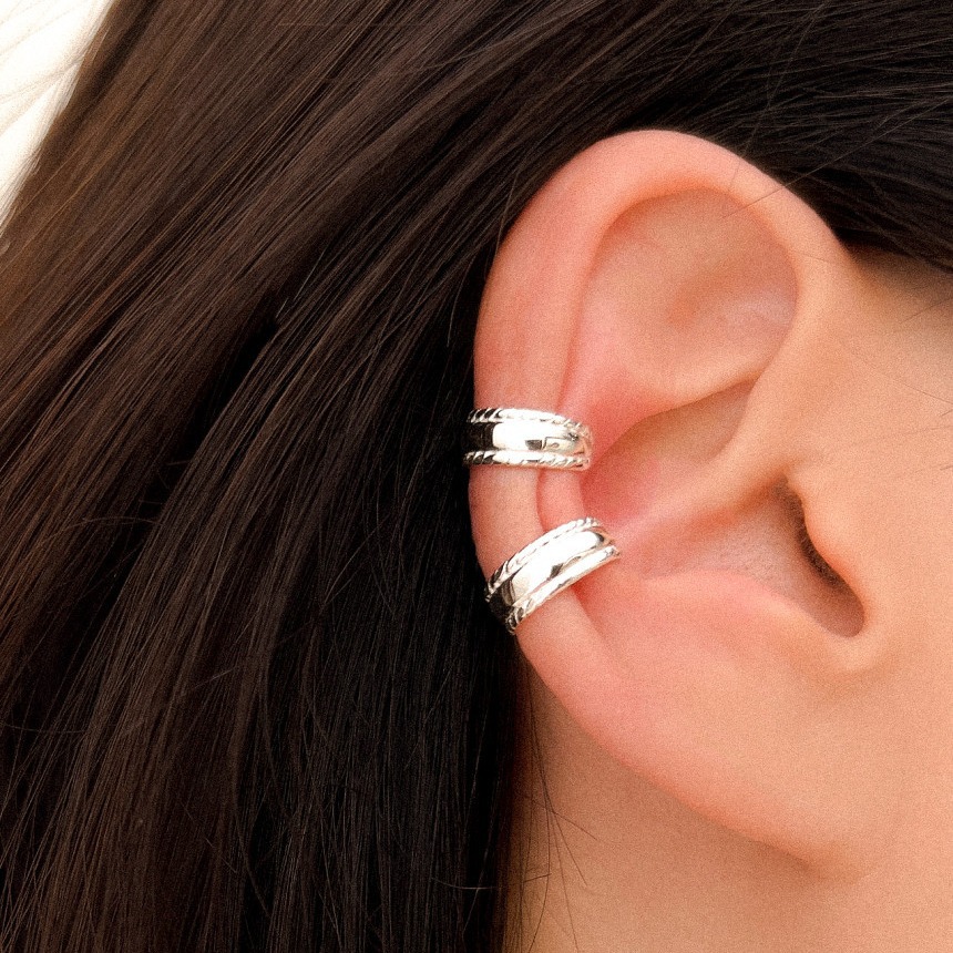 Por fin de semana Corea 925 plata de ley, pinzas de hueso de oreja coreana, estilo simple, círculo geométrico de todo fósforo diario, textura femenina