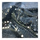 in stock Fish Scale Sequin Wedding Dress Clothing Fabric Black navy blue Polyester Mesh Base Beaded Embroidered Fabric