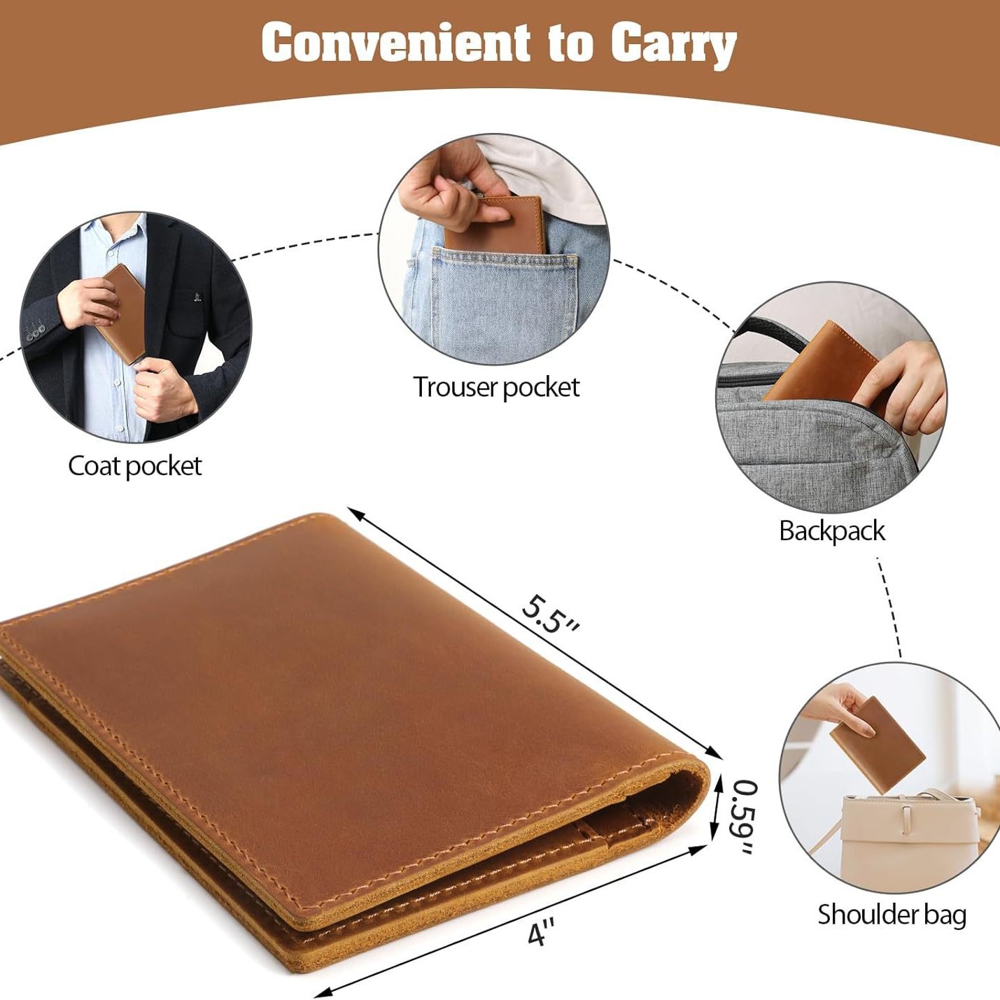 Amazon Retro Crazy Horse Skin Passport Large RFID Anti-Robo Passport Multi-Function Passport Bag