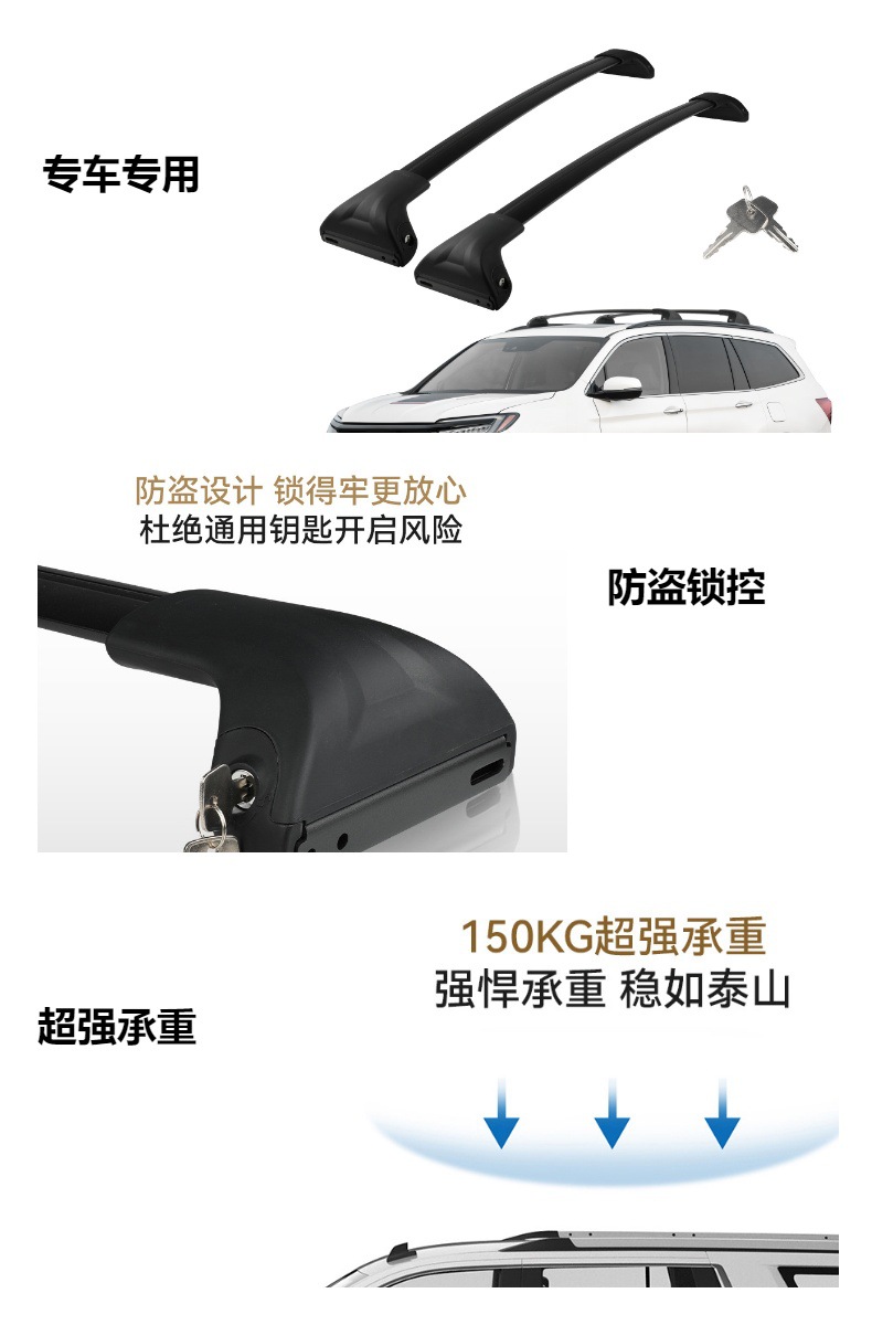 Car Roof Rack Crossbars Suitable for Honda Pilot 16-22, No-Drill Installation, Custom Fit