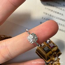 西西里 泰国925纯银手工雕蜡cookie锆石戒指指环 饰品ins风设计款