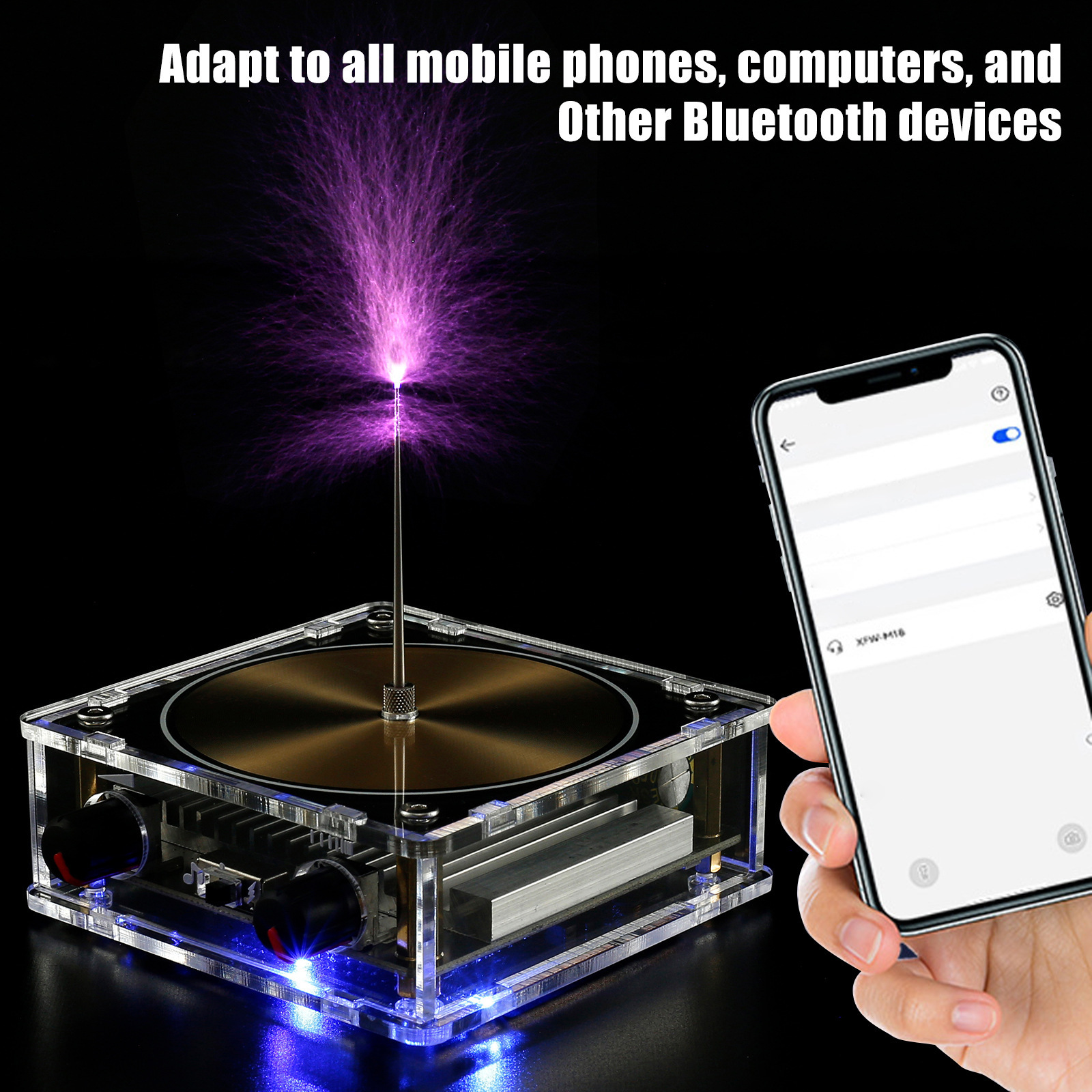 Music Tesla Coil Artificial Lightning Touchable Audio Input Bluetooth Science Experiment Tesla Music Box