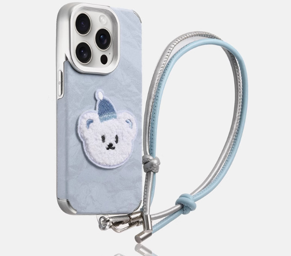 Bordado de dibujos animados de invierno para animales pequeños Apple 16promax funda para teléfono móvil 14pro/15pro niñas 13/14