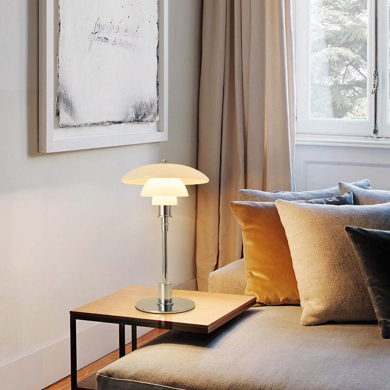 Danish Ph3 Classic Creative Bedroom Bedside Table Lamp, Light Luxury and High-End Vintage Bauhaus Glass Decorative Lamp