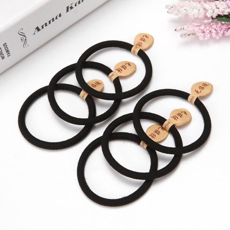 Korean Style High-elastic Hair Rope Thickened Seamless Hair Tie Black Rubber Band Hair Headband Durable Adult Hair Accessories