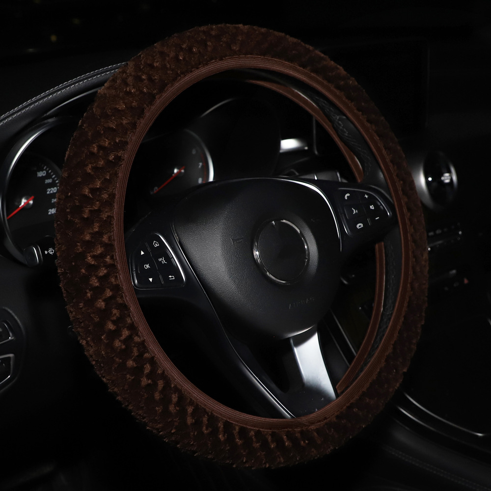Cubierta del volante del coche de felpa corta invierno pequeño terciopelo sin anillo interior banda elástica cubierta de la manija transfronteriza AliExpress Amazon
