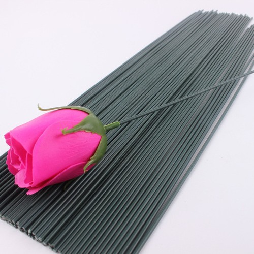 Jabón accesorios flor varilla flor rama hecho a mano DIY Rosa material verde Alambre de hierro flor material de embalaje al por mayor