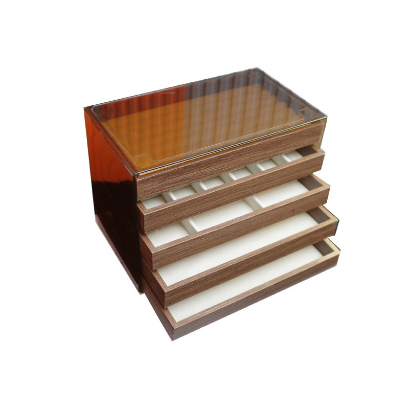 Caja de joyería de reemplazo plano patrón de nuez retró mesa de maquillaje joyería colgante anillo collar pendientes pendientes joyería exhibición