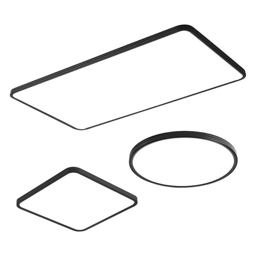 Lámpara de techo de la lámpara de la sala de estar negro Venta caliente sin costuras ultra-Delgado espectro completo protección de los ojos sentido avanzado dormitorio principal de los niños lámparas
