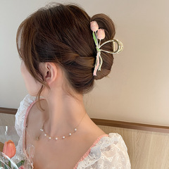 ヘアピン高級感チューリップ大サイズのクリップ女性夏の後頭部ヘアピン