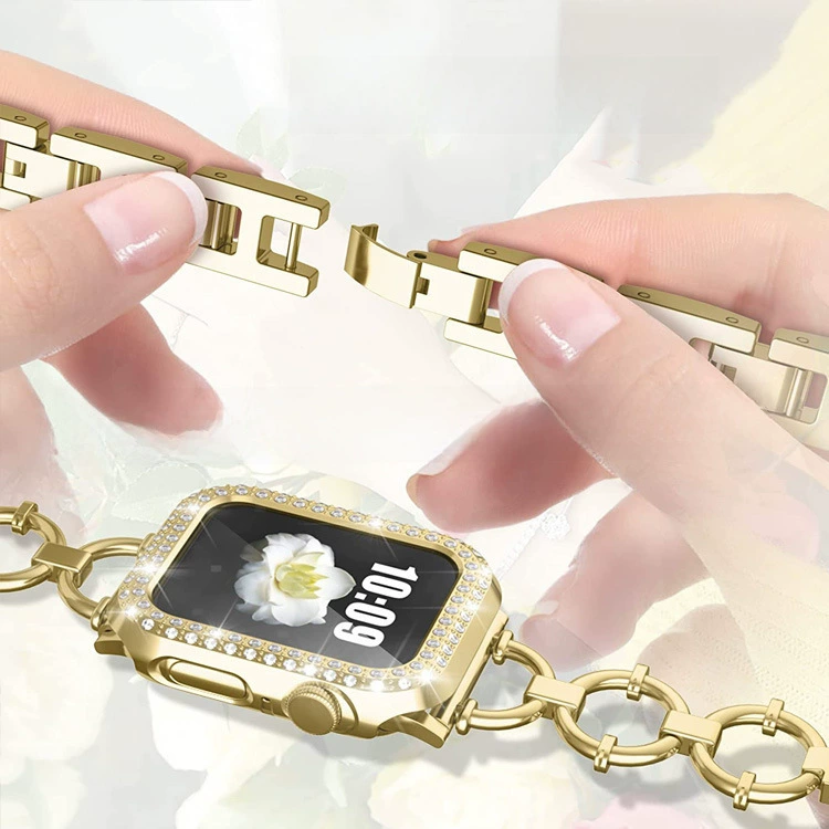 Suitable for Apple watch with O-type metal chain small incense wind, Applewatch8-1 generation SE cross-border dedicated supply