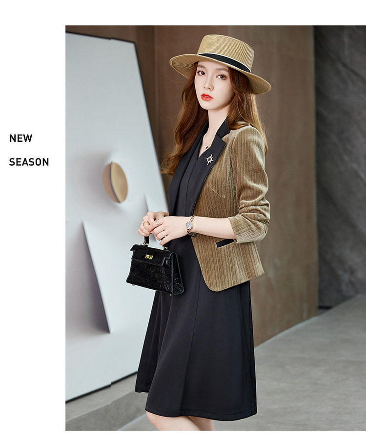 法米姿 春秋修身短款小西服女小个子高端女上衣