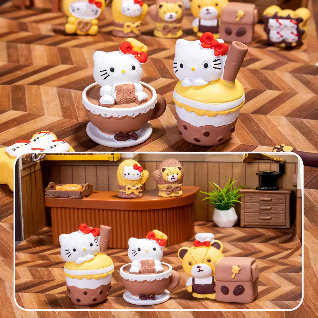 卡通实色Kitty仿真食玩树脂diy工艺品桌面客厅装饰车载小摆件挂饰