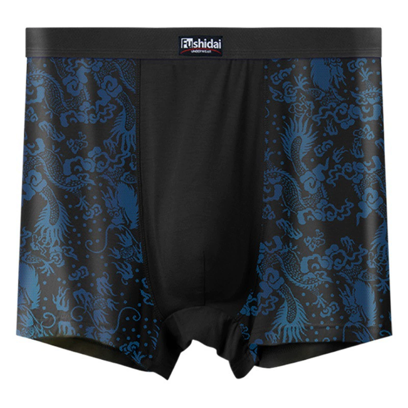 Высокие талии и большие размеры мужские трусики с плоскими углами толстый парень Модаль широкий пояс дракона с рисунком 300 кг толстый принт с четырьмя углами