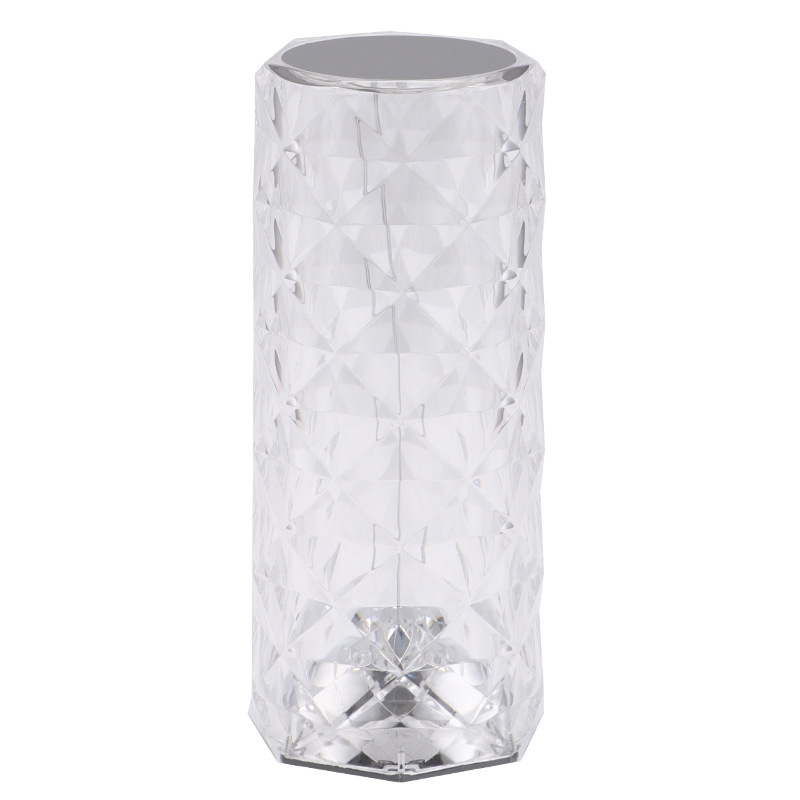 Lámpara de noche creativa al por mayor, lámpara de cristal rosa de alta gama para dormitorio, lámpara de mesa decorativa, luz nocturna táctil