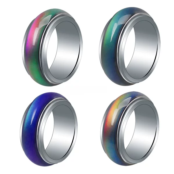 Fashion exquisite 8mm ring men's charm rotating temperature sensitive discoloration ring manufacturers