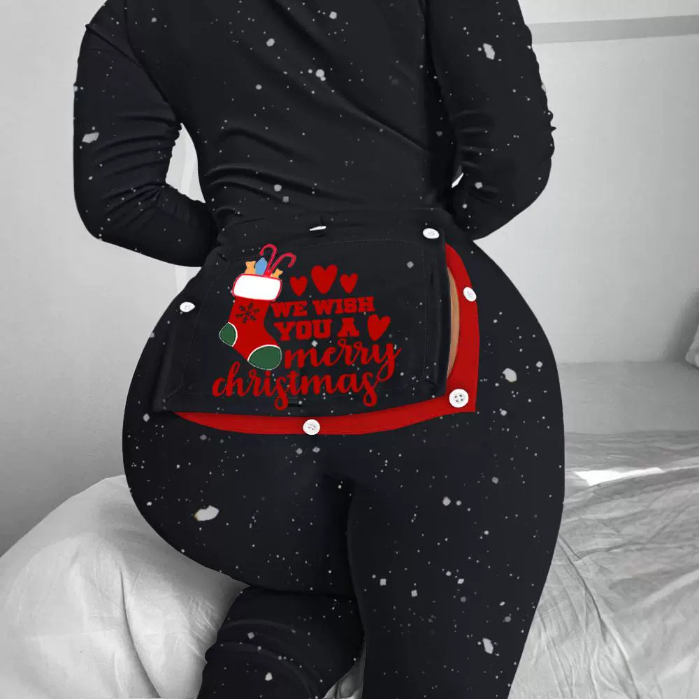 Damenbekleidung – Jumpsuit mit bedrucktem Pit-Stripe-Muster und Liebesmotiv von Independent Station_voghion.com