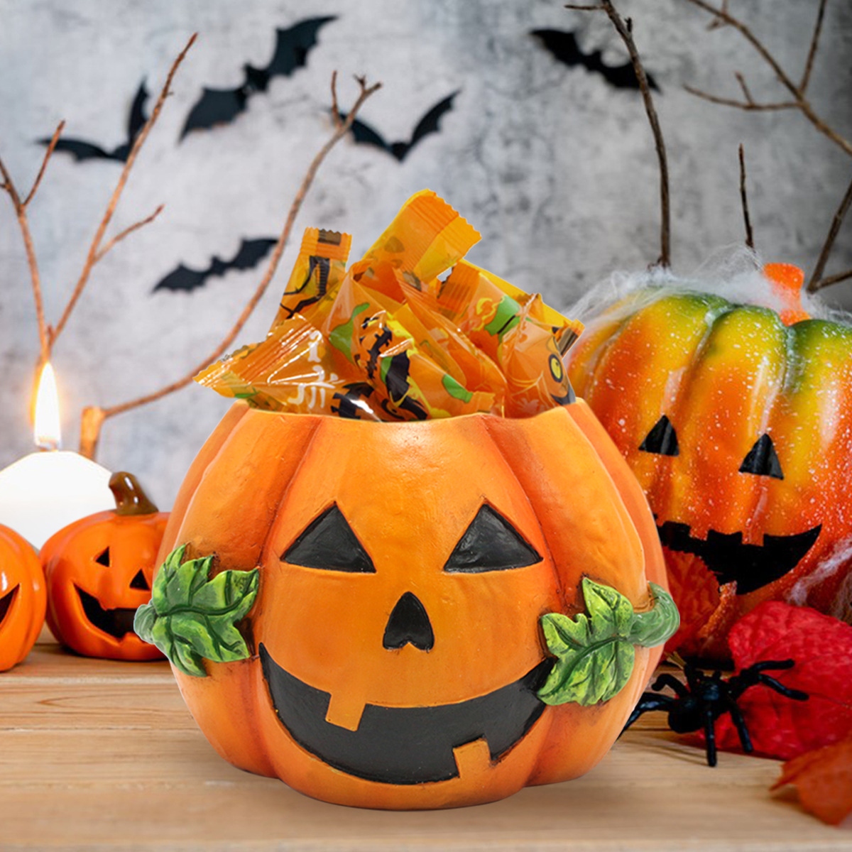  Halloween Pumpkin Flower Pot Ghost Festival Decoration Ornaments Flower Pot Home Office Desktop Small Flower Pot Holiday Ceremony