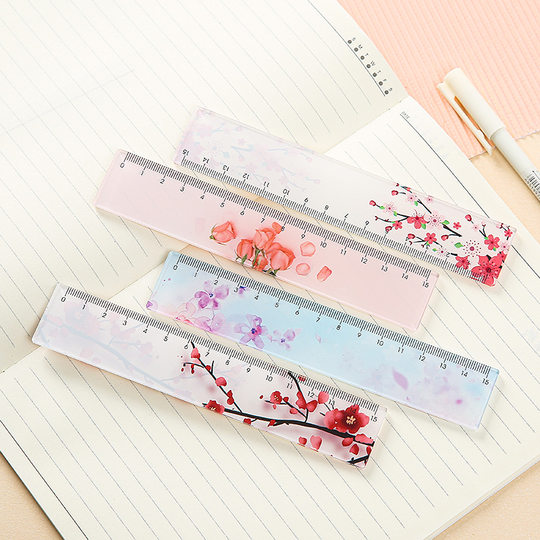 Acrylic ruler wholesale cartoon ruler inspirational advertising Primary School students ruler printing gift advertising ruler formulation