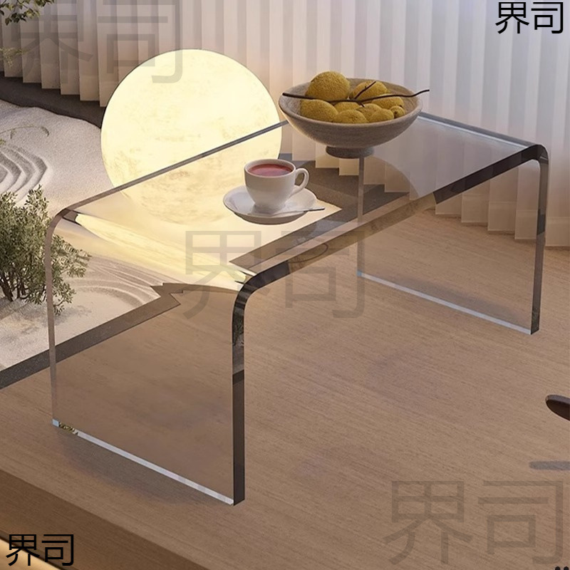 透明亚克力阳台飘窗桌子茶几卧室家用边床上炕U型置物展示架|undefined