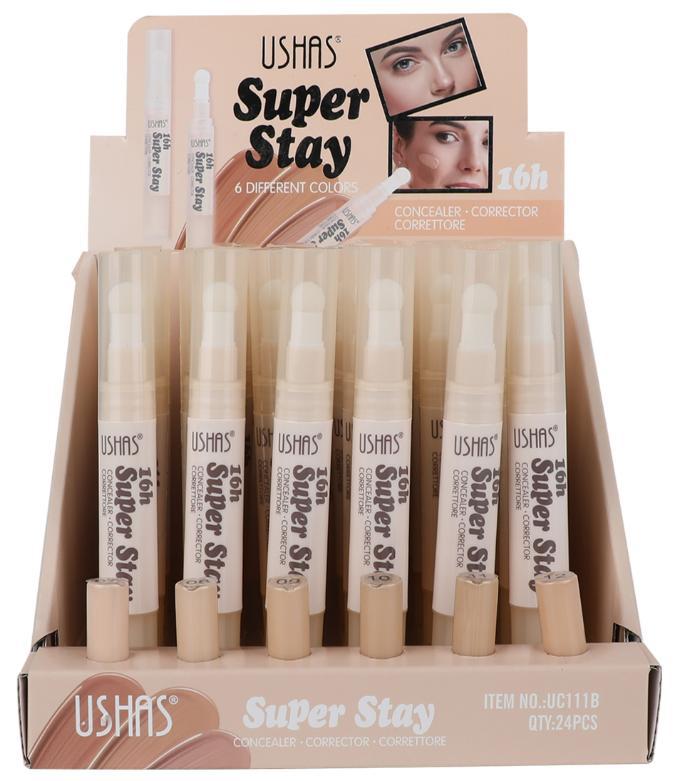 (Caja de presentación) USHAS punto transfronterizo venta caliente barra de base corrector ilumina el tono de la piel y las ojeras 24 piezas una caja