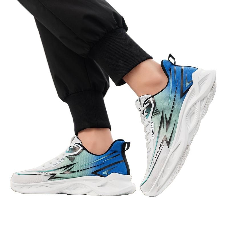2025 primavera y verano nuevos zapatos deportivos de malla degradado transpirable de suela gruesa todo fósforo casual ligero zapatos de hombre zapatos de moda