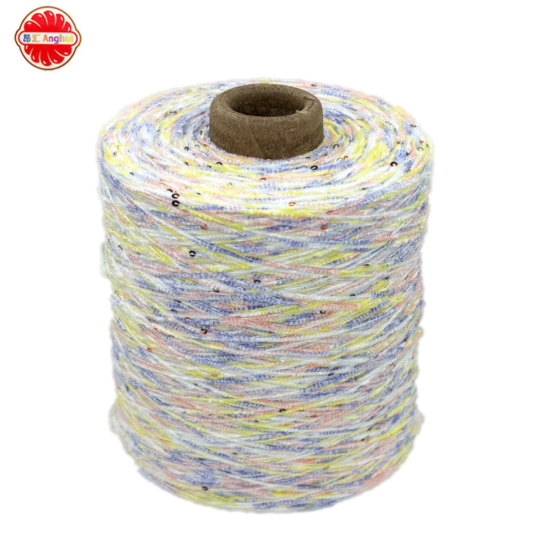 Sequin Chenille 83% Polyester 14% Nylon Chenille Sequin Fancy Yarn