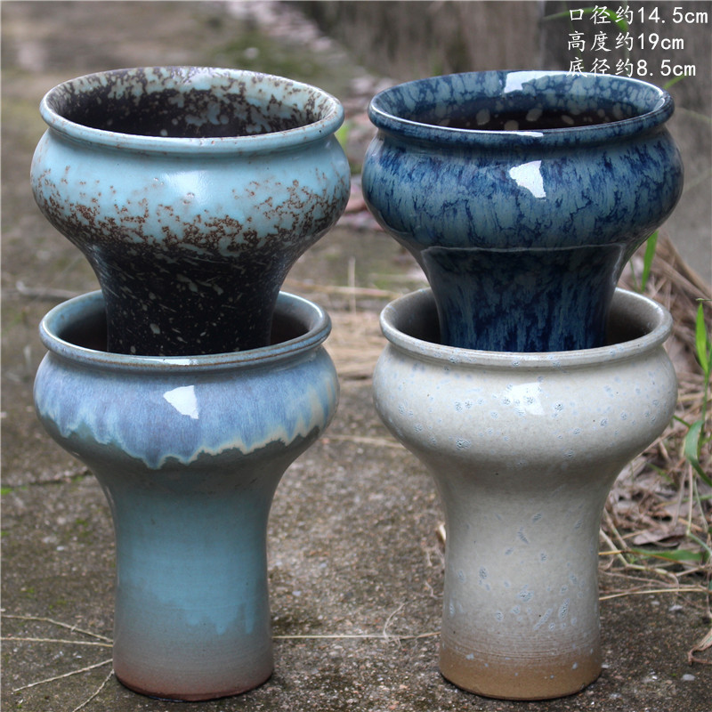 Handmade Succulent Flower Pot Mushroom Pot Straight Thick Pottery Breathable Succulent Plant Old Stump Pot Creative Master Flower Pot