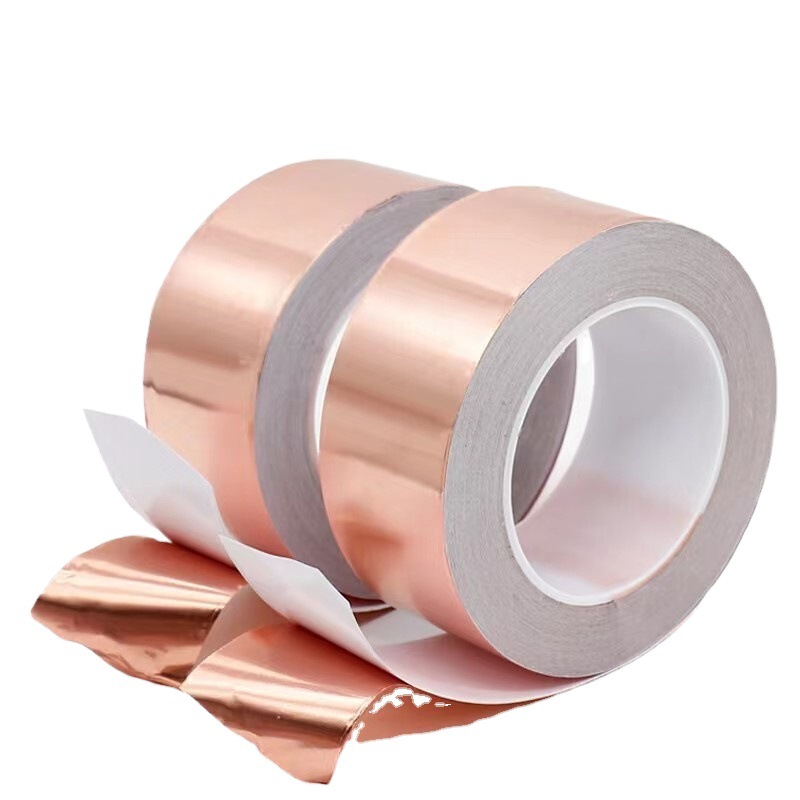 Cinta de lámina de cobre blindaje antiinterferente disipación de calor resistente a altas temperaturas guía única guía doble adhesivo conductor troquelado papel de lámina de cobre Mala