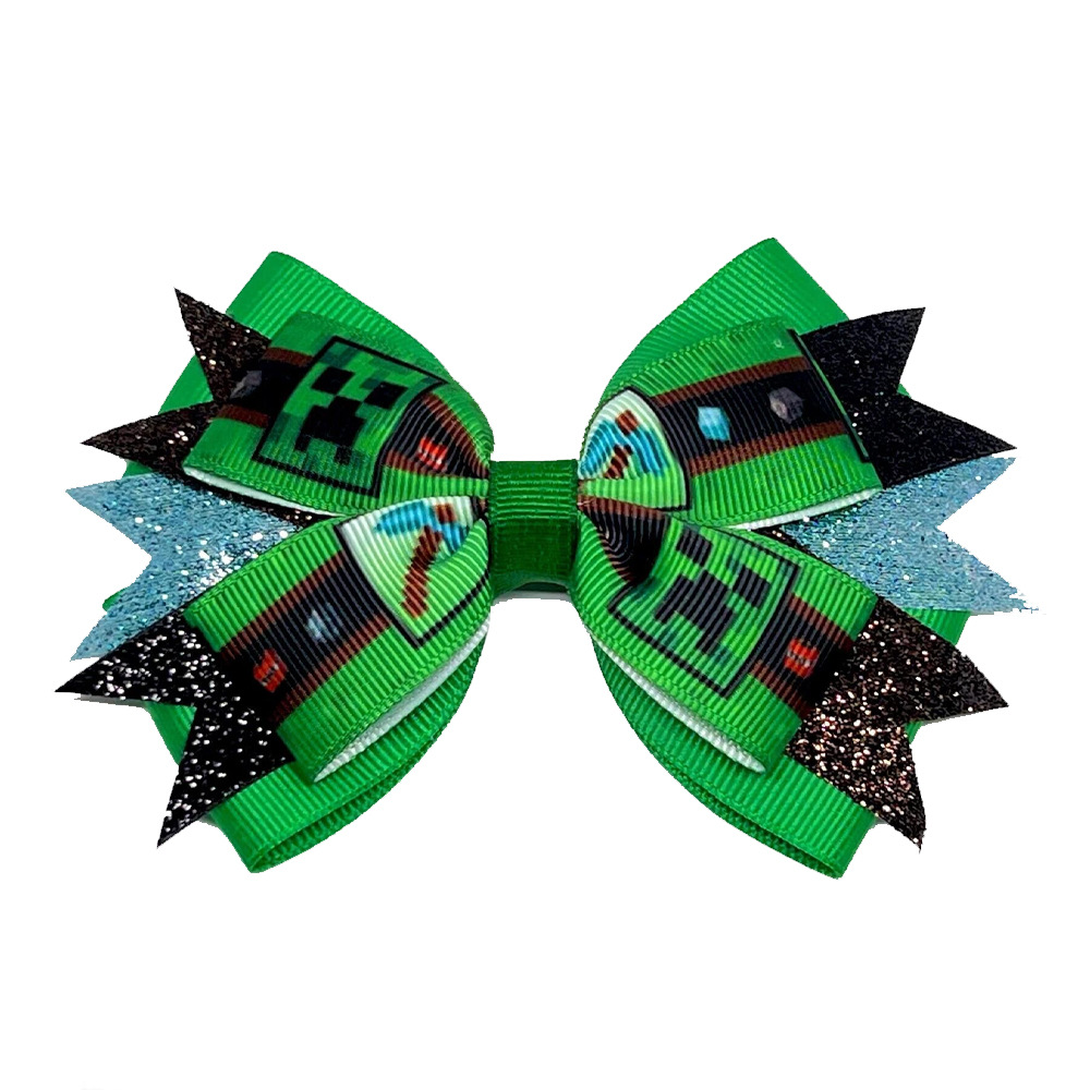 New Green Maze Bow Hairpin Movie Game Minecraft Bow Hairpin Movie Bow