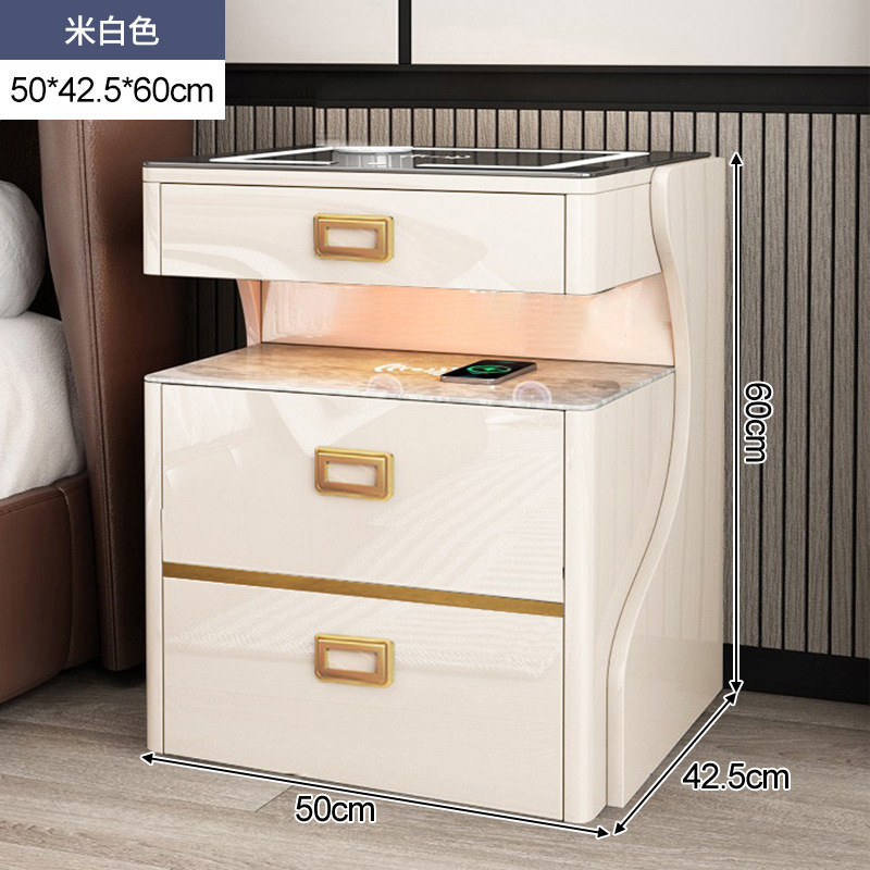 Seguridad mesita de noche integrado moderno minimalista dormitorio inteligente lujo Rock placa armario hogar con cerradura