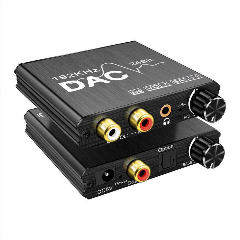 Digital to analog audio converter fiber optic port to analog to digital video converter DAC audio 192khz Digital to analog audio converter fiber optic port to analog to digital video converter DAC audio 192khz