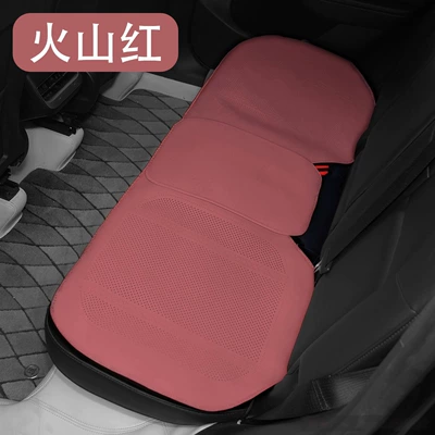 Universal seat cover, Plush Seat Cushion Tesla - type-a-plush-volcano-red-rear-row-universal-model