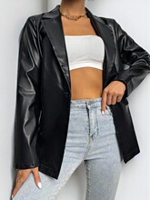 I 77306 Fashionable Plain Color Jacket ʱ������Ƥ�� �羳����