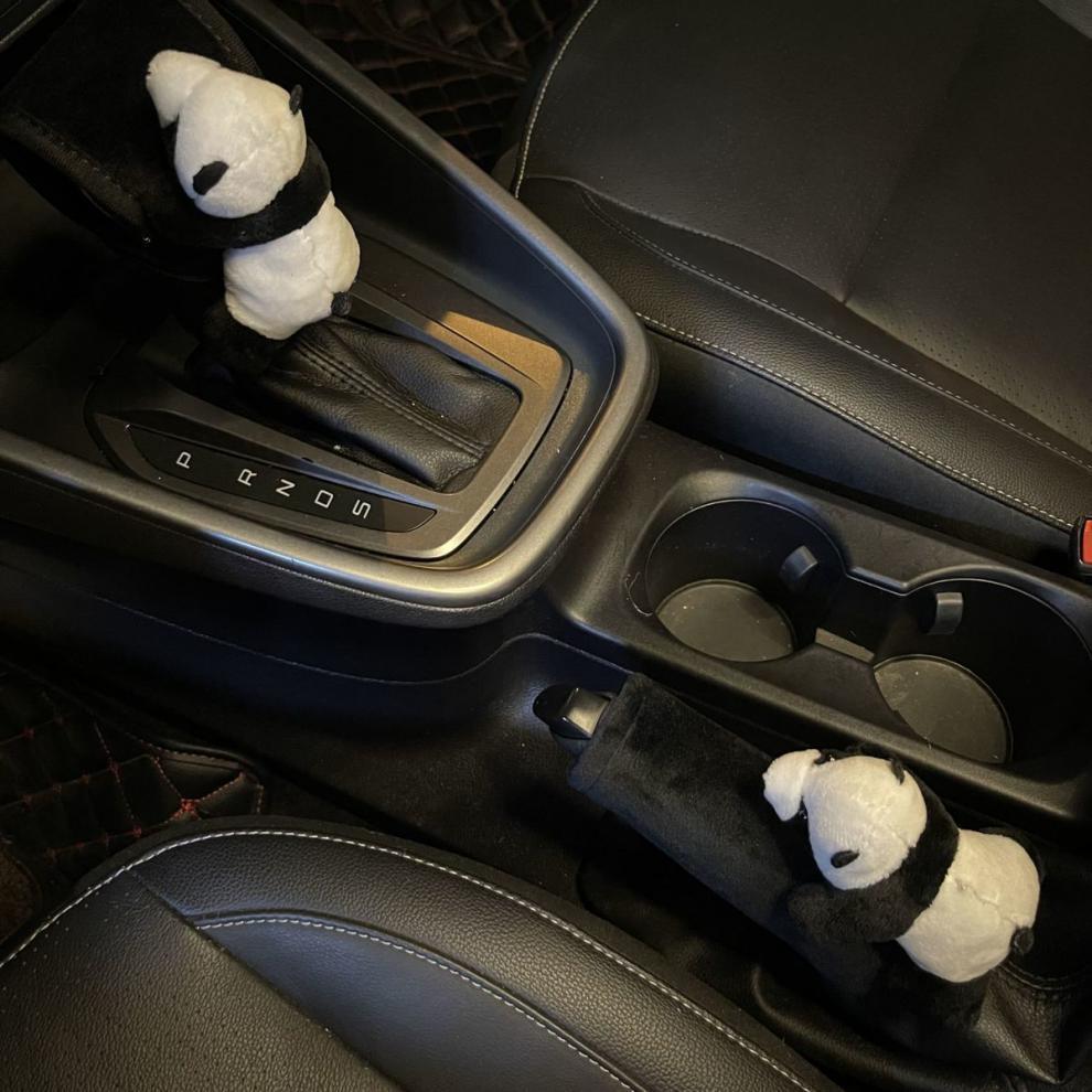 Little Dinosaur Car Gear Shift Cover, Gear Lever Protective Cover, Manual and Automatic Gear Cover, Universal Cute Handbrake Cover Set