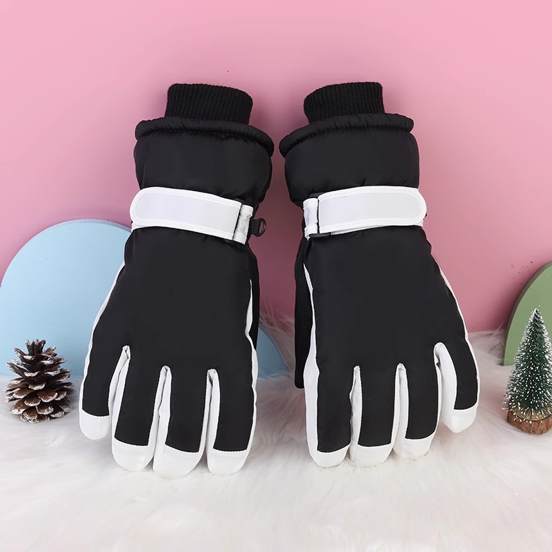 Logo personalizado patrón de texto publicitario regalo corporativo impresión caliente hombre y mujer personalizado guantes de esquí impermeables invierno