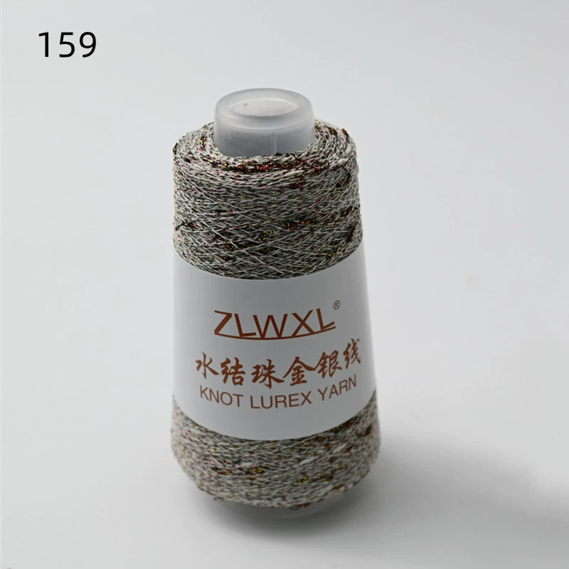 Woven silk threads handmade, 50 gram, gold and silver