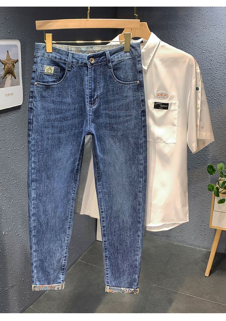 Jean droit et ample pour hommes, pantalon Long, tendance, haut de gamme, élastique, décontracté, nouvelle collection automne_voghion.com